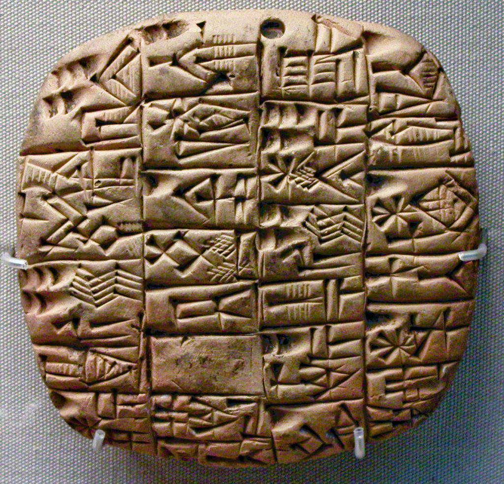 writing books and documents in the form of cuneiform began where